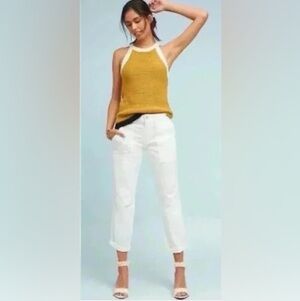 Anthropologie The Wanderer White Cargo Slim Leg Pants